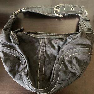 SOLD coach black hand bag